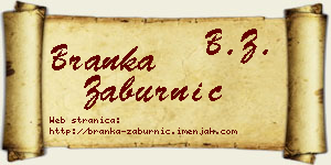 Branka Zaburnić vizit kartica